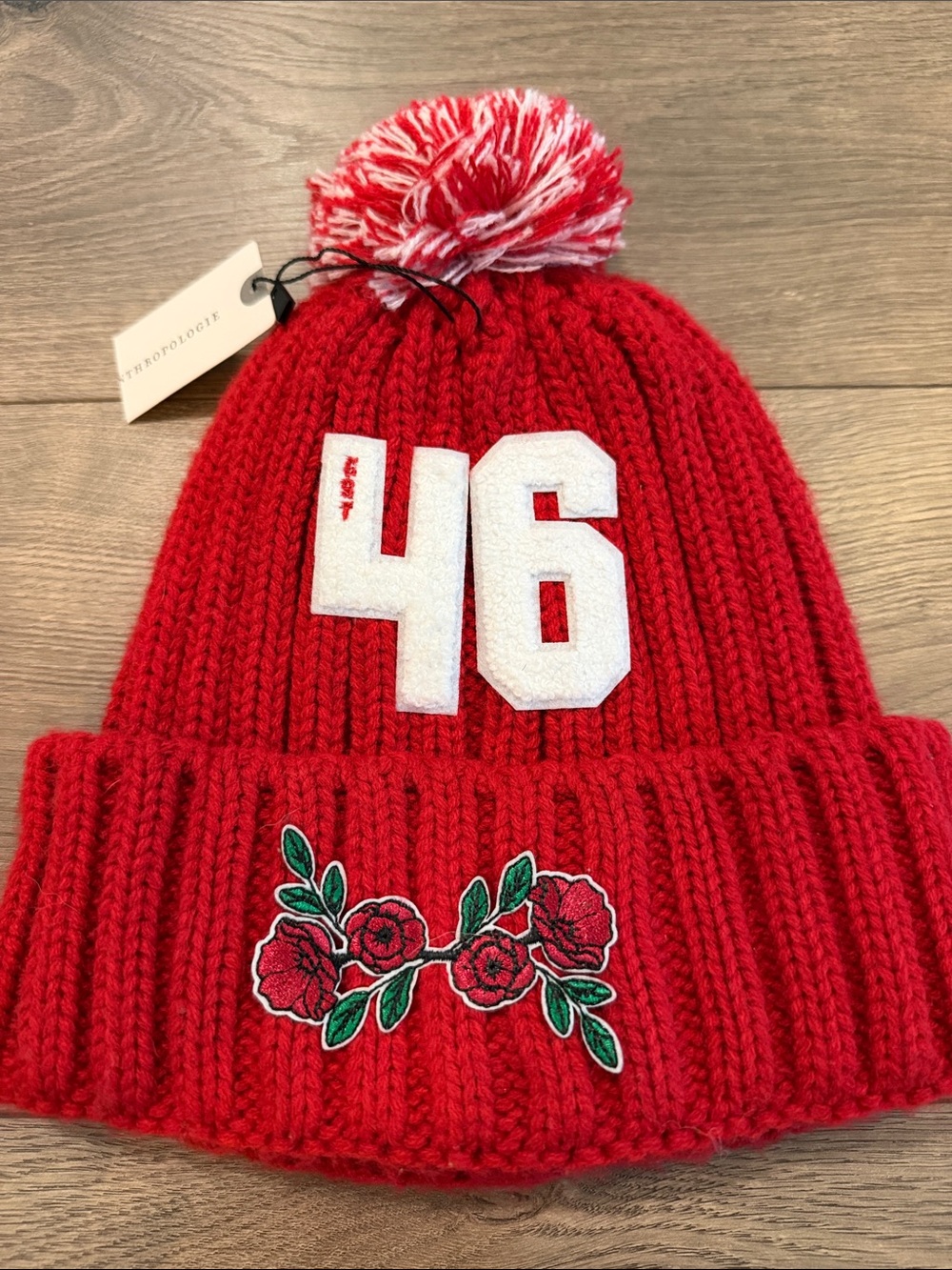 Anthropologie Sporty Floral Beanie